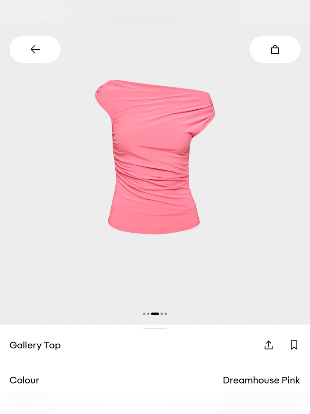 Aritzia One-Shoulder Ruched Tank in Coral Pink - Picture 2 of 7